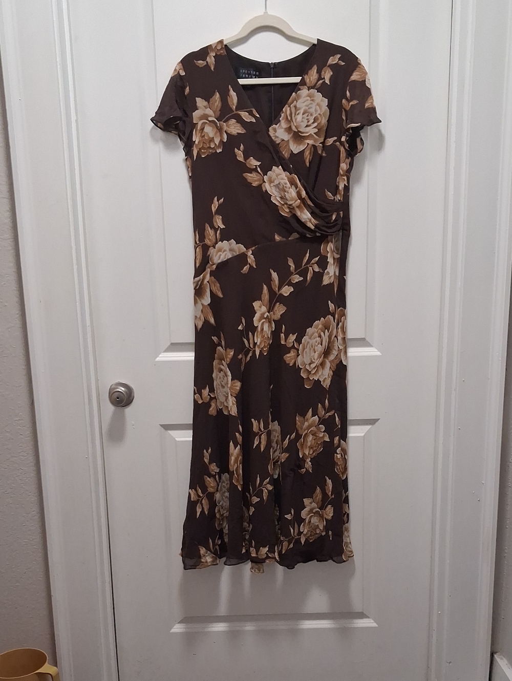 Spenser Jeremy Brown Floral Wrap Midi Dress